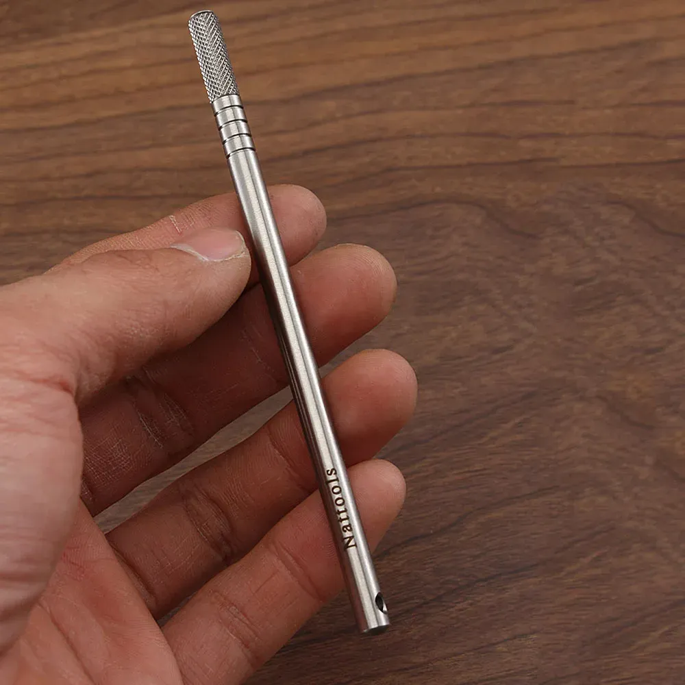 Stylo applicateur huile bord cuir acier inoxydable