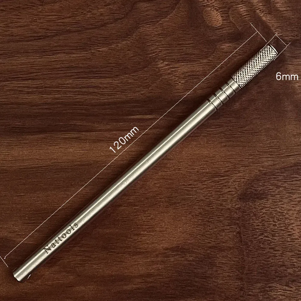 Stylo applicateur huile bord cuir acier inoxydable