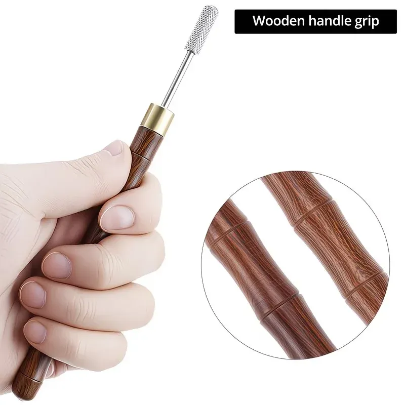 Stylo rouleau bord cuir acier inoxydable applicateur huile précis