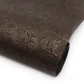 Tissu cuir floral épais 50 x 137 cm pour accessoires – Color bronze brown