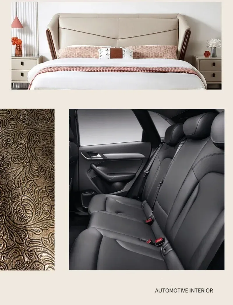 Tissu cuir floral épais 50 x 137 cm pour accessoires