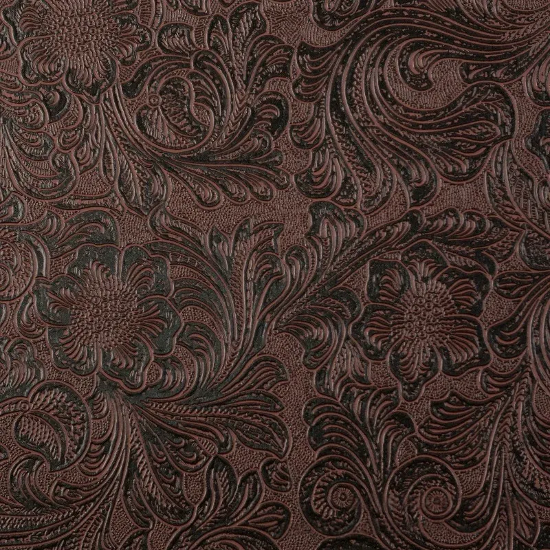 Tissu cuir floral épais 50 x 137 cm pour accessoires