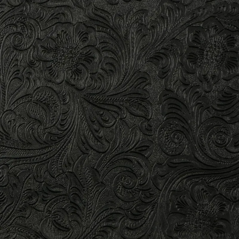 Tissu cuir floral épais 50 x 137 cm pour accessoires
