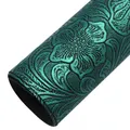Tissu cuir floral épais 50 x 137 cm pour accessoires – Color green
