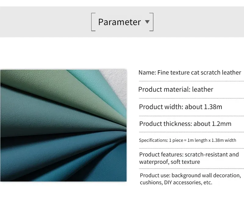 Tissu PU anti-rayures 100 x 138 cm pour ameublement