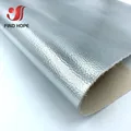 Tissu PU motif litchi 100 à 135 cm pour artisanat – Couleur Bright silver