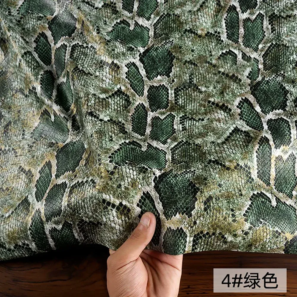Tissu PU motif serpent 3D pour vêtement