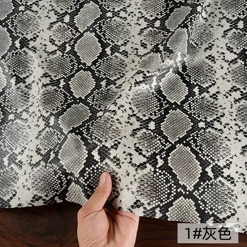 Tissu PU motif serpent 3D pour vêtement