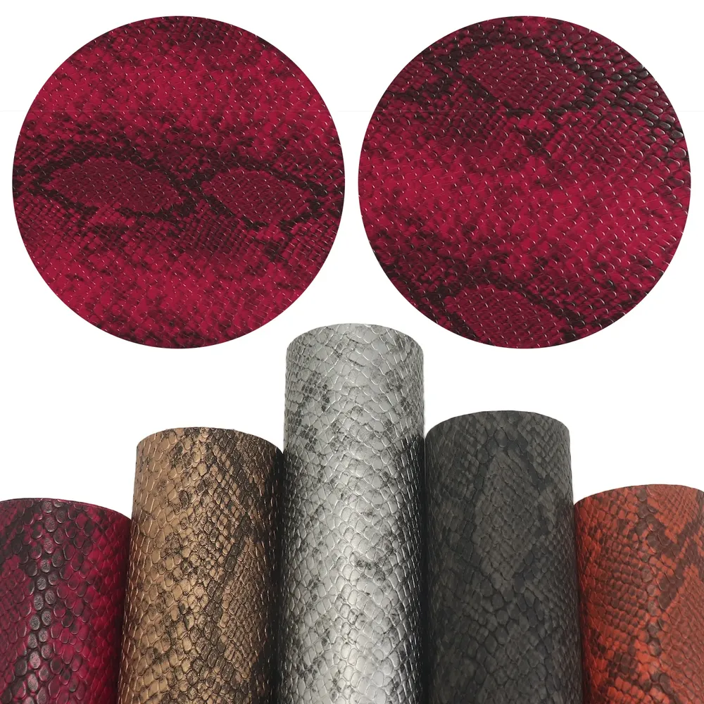 Tissu PU relief serpent 50 x 138 cm pour décoration