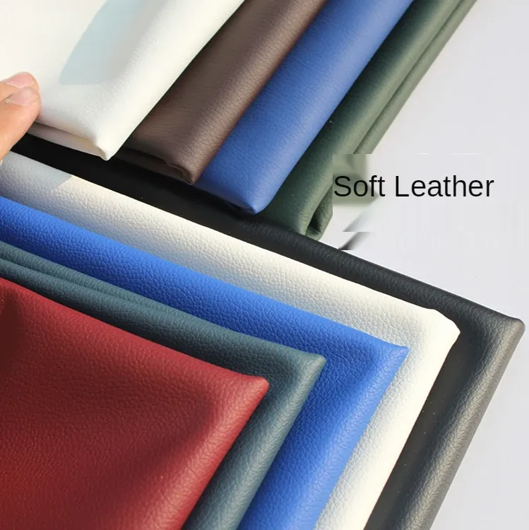 Tissu PU souple motif litchi imperméable 100 à 140 cm