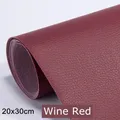 Tissu similicuir auto-adhésif 20 x 30 cm pour réparation – Color wine red