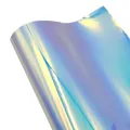Tissu similicuir holographique 20 x 15 à 120 cm imperméable – Couleur Bleu (20cm x 15cm)