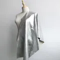 Tissu similicuir PU argenté 50 à 140 cm pour vêtements – 3