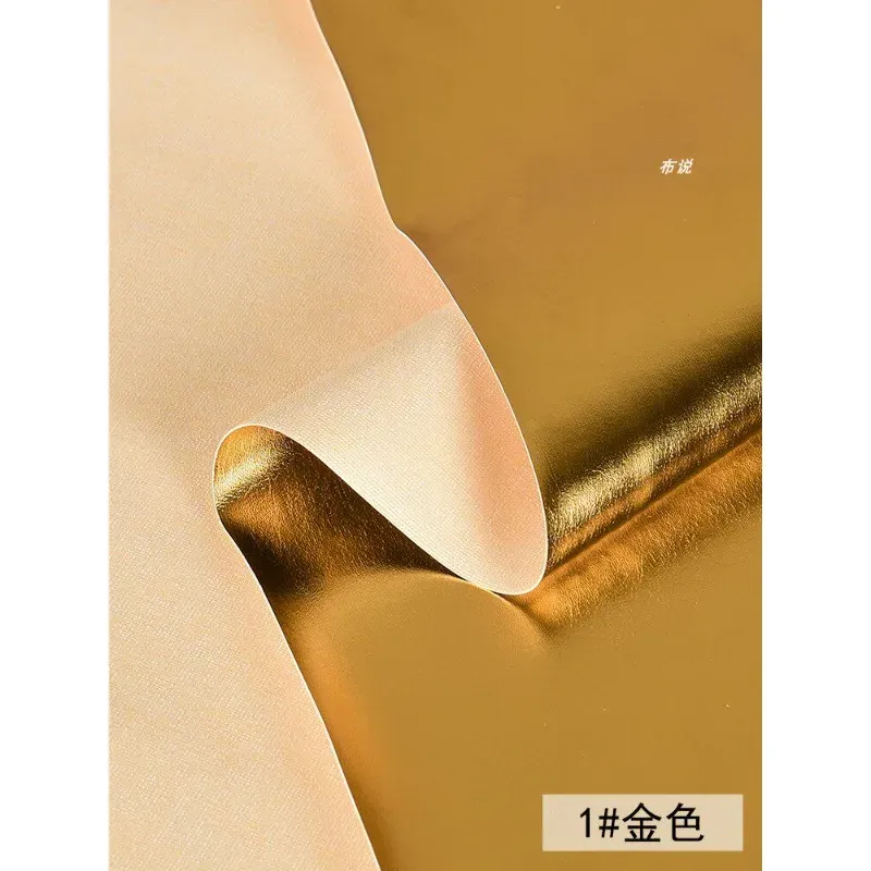 Tissu similicuir PU doré 50 x 139 cm pour décoration