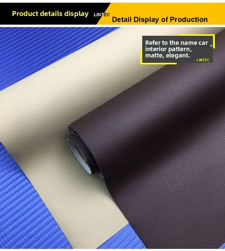 Tissu similicuir PU extensible 50 x 140 cm pour automobile