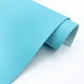 Tissu similicuir PU Litchi 20 x 30 cm imperméable – Couleur 6 turquoise blue