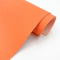 Tissu similicuir PU Litchi 20 x 30 cm imperméable – Couleur 7 Deep Orange