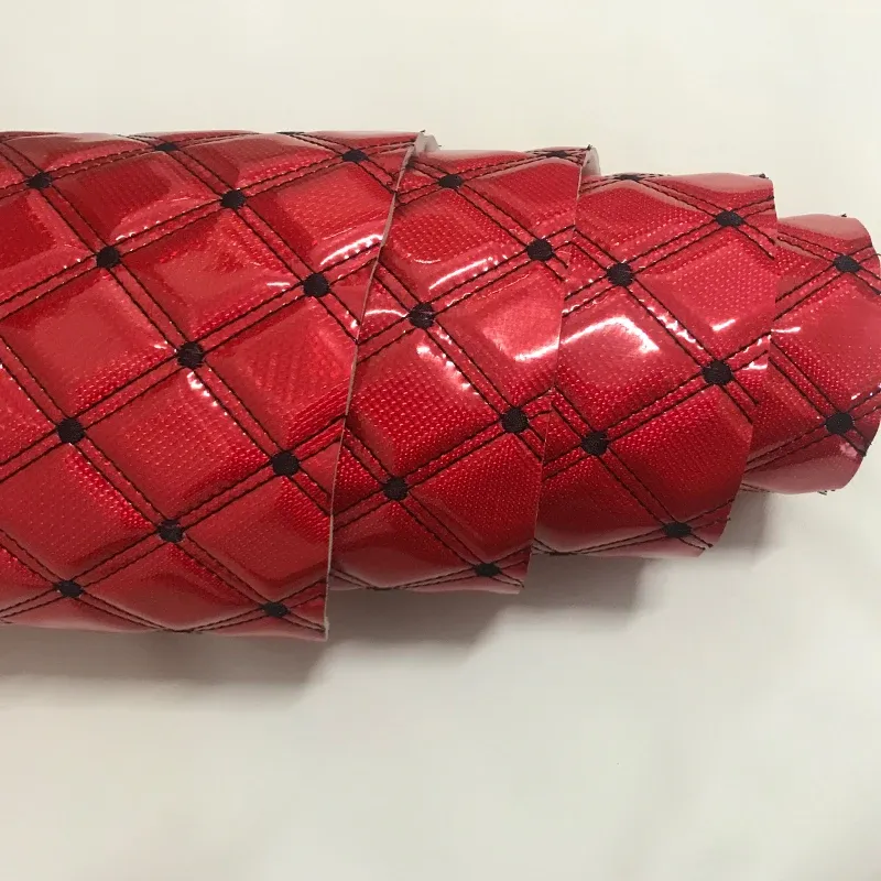 Tissu similicuir PU matelassé laser pour automobile