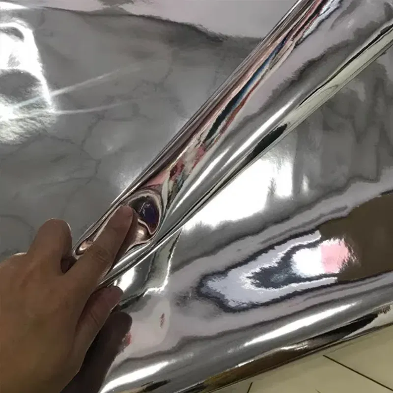 Tissu similicuir PU miroir 50 à 500 cm métallique