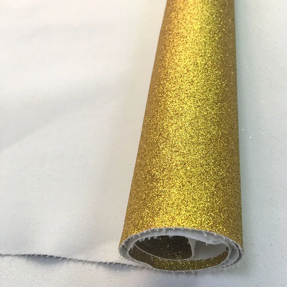 Tissu similicuir PU paillettes 20 x 135 cm brillant